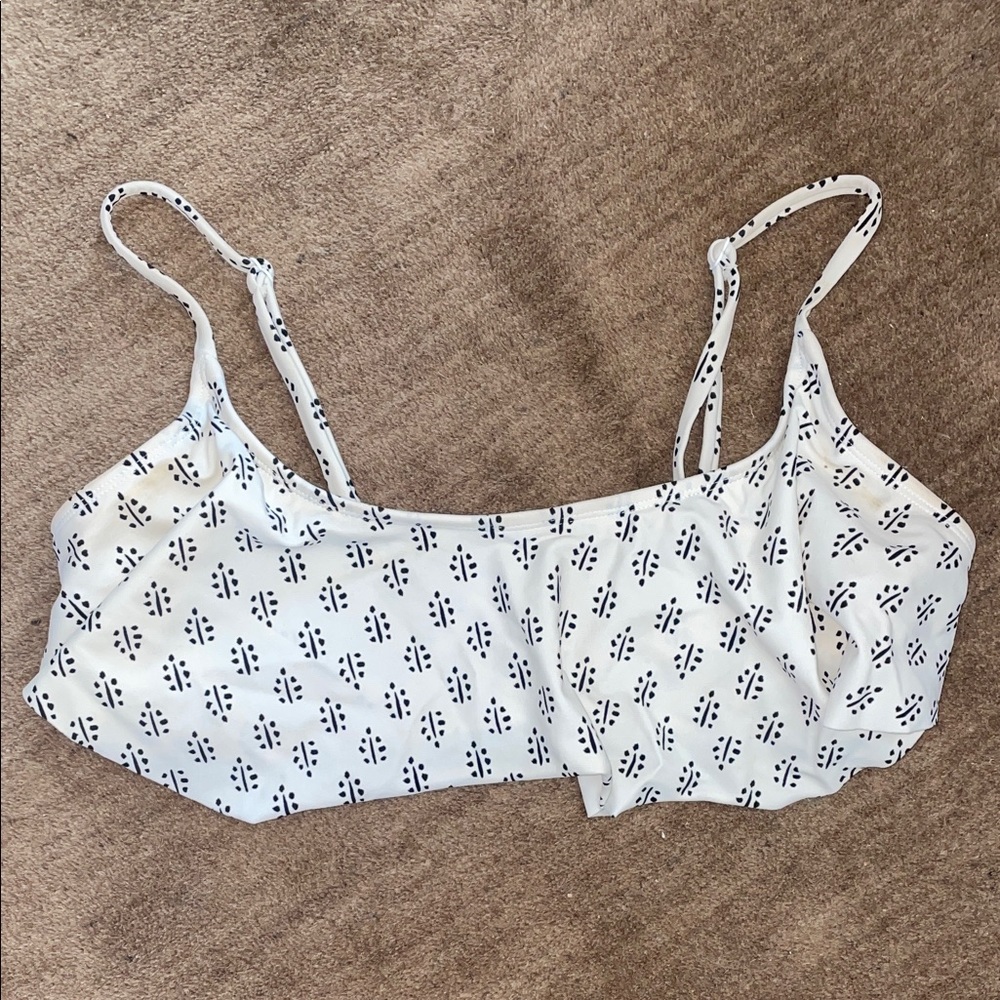 Old Navy White and Black Bikini Top